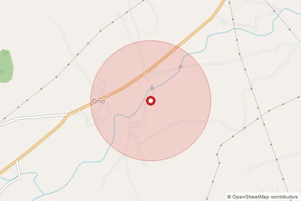 Map showing approximate area covered by Pincode 415111 — Ghogaon B.O, Satara