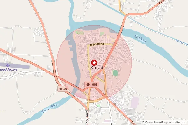 Map showing approximate area covered by Pincode 415114 — Sakurdi B.O, Satara