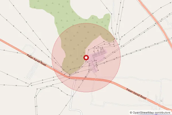 Map showing approximate area covered by Pincode 415115 — Vadoli Nileshwar B.O, Satara
