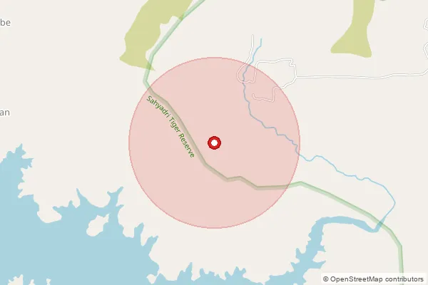 Map showing approximate area covered by Pincode 415206 — Marul B.O, Satara
