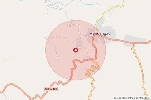 Map showing approximate area covered by Pincode 415208 — Velas B.O, Ratnagiri