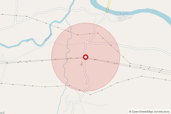 Map showing approximate area covered by Pincode 415211 — Marali B.O, Satara