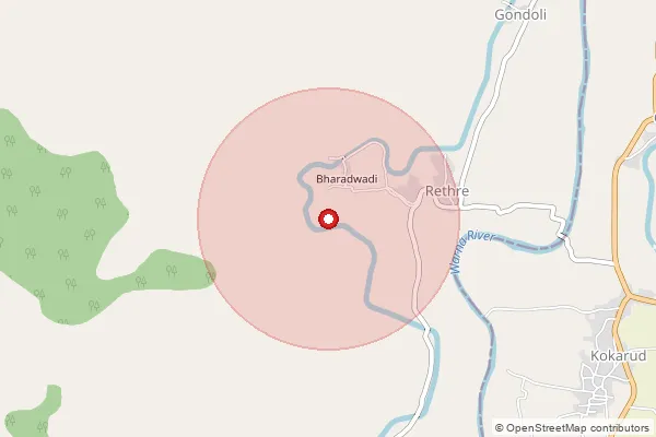 Map showing approximate area covered by Pincode 415302 — Bichud B.O, Sangli