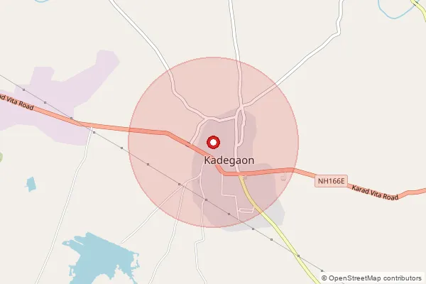 Map showing approximate area covered by Pincode 415303 — Ramapur B.O, Sangli