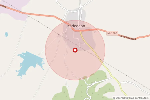 Map showing approximate area covered by Pincode 415304 — Shalgaon B.O, Sangli