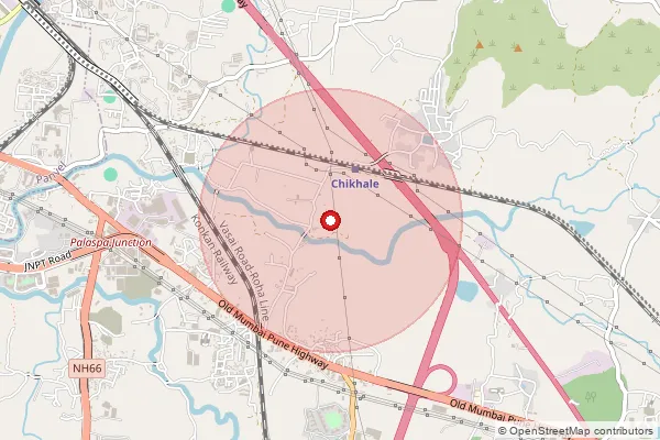 Map showing approximate area covered by Pincode 415405 — Chincholi B.O, Sangli