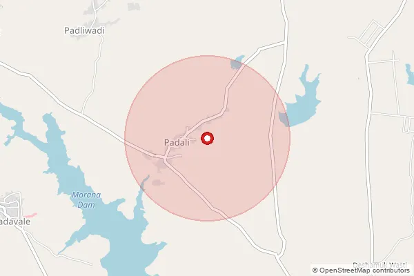 Map showing approximate area covered by Pincode 415408 — Kandur B.O, Sangli