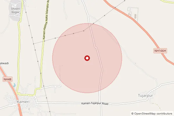 Map showing approximate area covered by Pincode 415409 — Kapuskhed B.O, Sangli