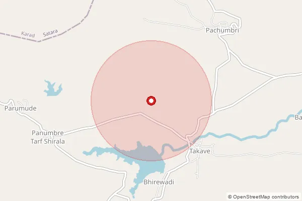 Map showing approximate area covered by Pincode 415410 — Bambavade B.O, Sangli