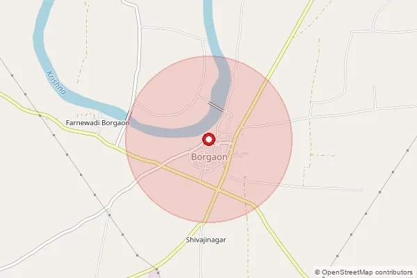 Map showing approximate area covered by Pincode 415413 — Masuchiwadi B.O, Sangli