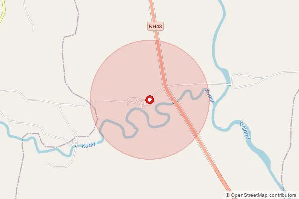 Map showing approximate area covered by Pincode 415513 — Asale B.O, Satara
