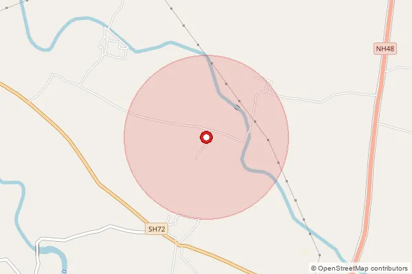 Map showing approximate area covered by Pincode 415515 — Bhuinj S.O, Satara