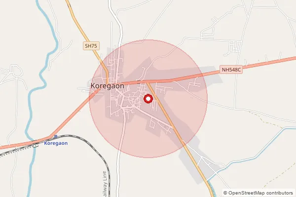 Map showing approximate area covered by Pincode 415525 — Rautwadi B.O, Satara