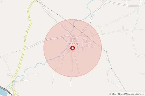 Map showing approximate area covered by Pincode 415528 — Nandal B.O, Satara