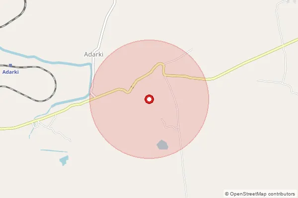 Map showing approximate area covered by Pincode 415537 — Bibi B.O, Satara