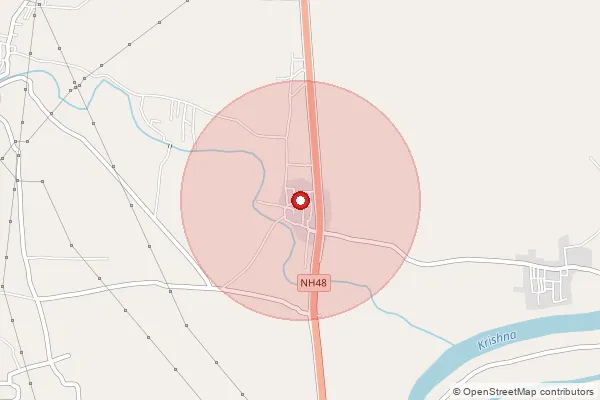 Map showing approximate area covered by Pincode 415539 — Vathar Kh B.O, Satara