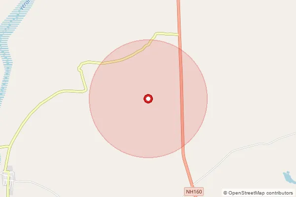 Map showing approximate area covered by Pincode 415540 — Palshi (Man) B.O, Satara