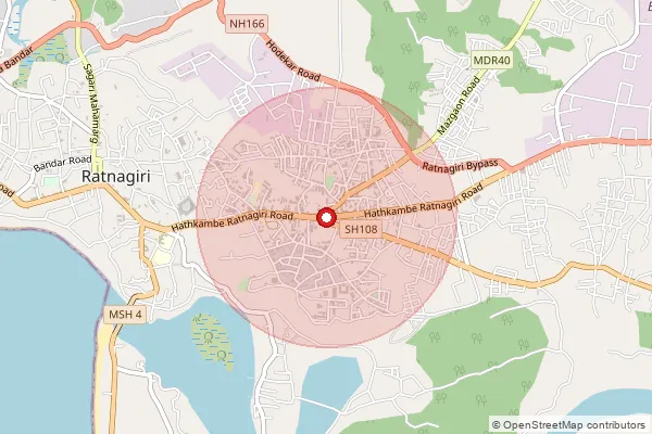 Map showing approximate area covered by Pincode 415616 — Purnagad B.O, Ratnagiri