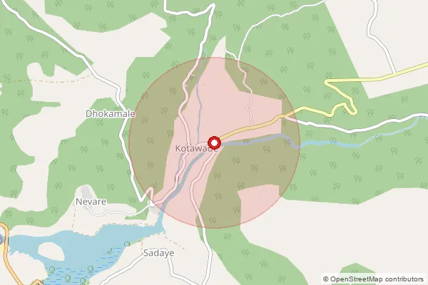 Map showing approximate area covered by Pincode 415617 — Vetoshi B.O, Ratnagiri