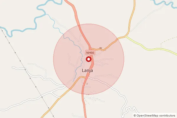 Map showing approximate area covered by Pincode 415620 — Chafe B.O, Ratnagiri