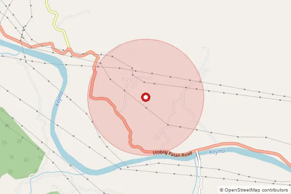 Map showing approximate area covered by Pincode 415628 — Donavali B.O, Ratnagiri