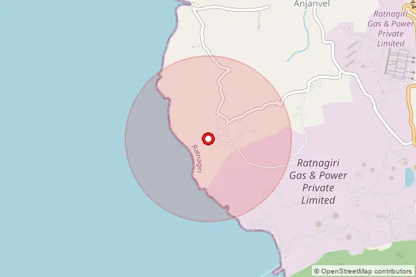 Map showing approximate area covered by Pincode 415634 — Anjanvel B.O, Ratnagiri