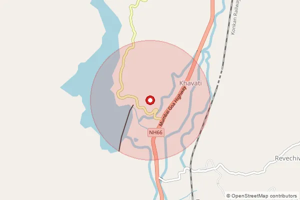 Map showing approximate area covered by Pincode 415640 — Chinchavali B.O, Ratnagiri