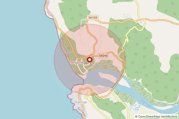 Map showing approximate area covered by Pincode 415714 — Adkhaltari B.O, Ratnagiri