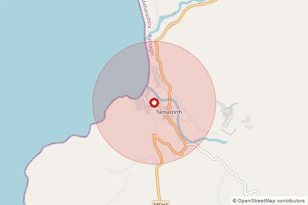 Map showing approximate area covered by Pincode 415720 — Burondi S.O, Ratnagiri