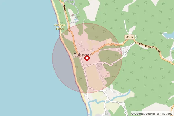 Map showing approximate area covered by Pincode 415726 — Masu B.O, Ratnagiri