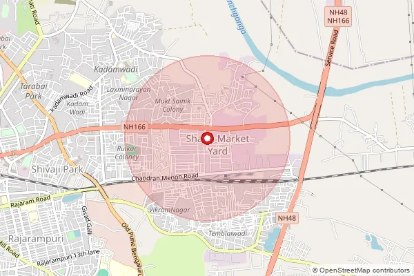 Map showing approximate area covered by Pincode 416005 — Ruikar Colony S.O, Kolhapur
