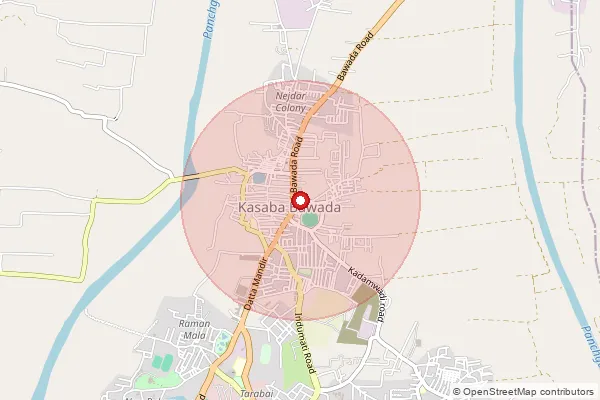 Map showing approximate area covered by Pincode 416006 — Kasba Bavada S.O, Kolhapur