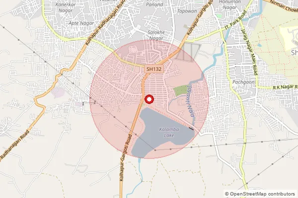 Map showing approximate area covered by Pincode 416007 — Kalamba S.O, Kolhapur