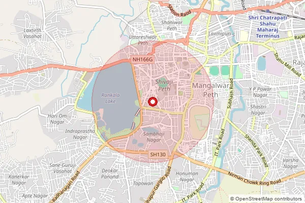 Map showing approximate area covered by Pincode 416012 — Kolhapur City H.O, Kolhapur