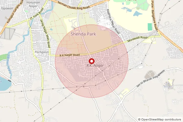 Map showing approximate area covered by Pincode 416013 — R K Nagar S.O (Kolhapur), Kolhapur