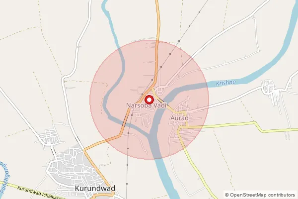 Map showing approximate area covered by Pincode 416104 — Narsobawadi S.O, Kolhapur