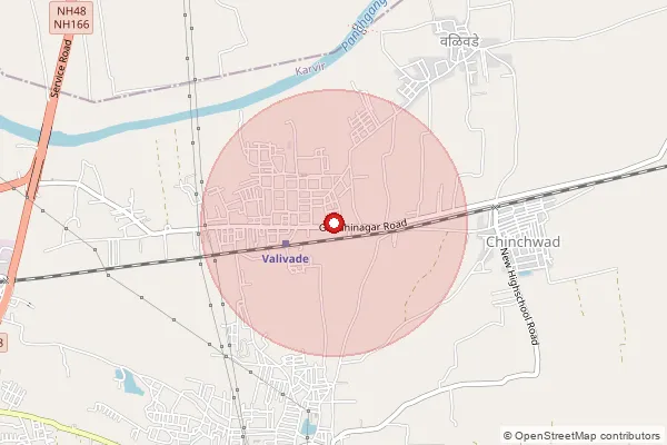 Map showing approximate area covered by Pincode 416119 — Gandhinagar S.O (Kolhapur), Kolhapur