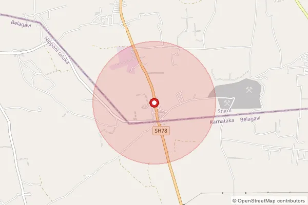 Map showing approximate area covered by Pincode 416143 — Ico Spinning Mills S.O, Kolhapur