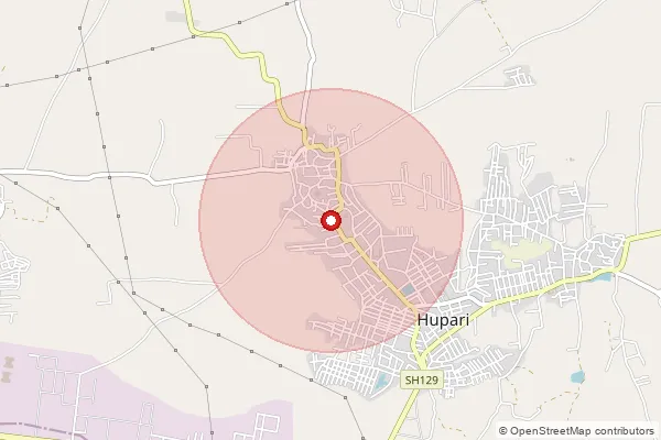 Map showing approximate area covered by Pincode 416203 — Hupari S.O, Kolhapur