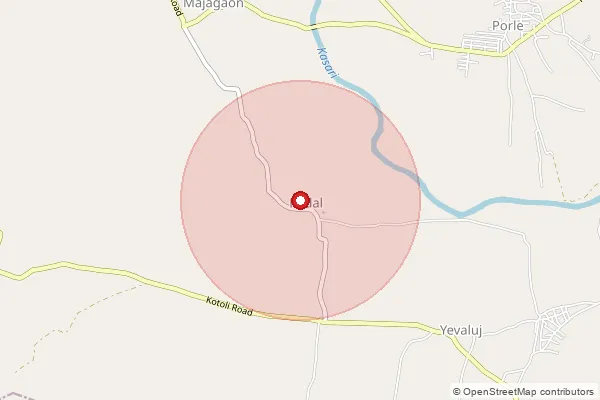 Map showing approximate area covered by Pincode 416204 — Khupire B.O, Kolhapur