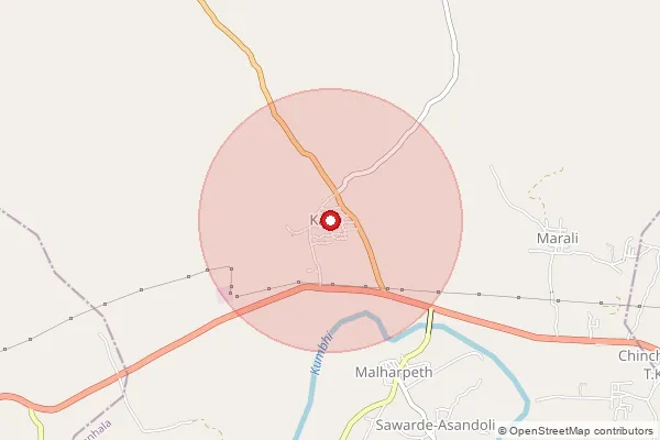 Map showing approximate area covered by Pincode 416205 — Kale S.O (Kolhapur), Kolhapur