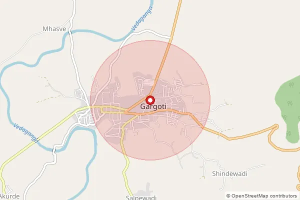 Map showing approximate area covered by Pincode 416209 — Gargoti S.O, Kolhapur