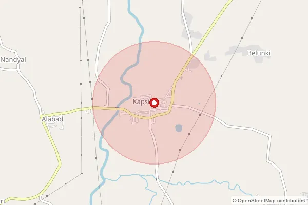 Map showing approximate area covered by Pincode 416218 — Kapshi S.O, Kolhapur