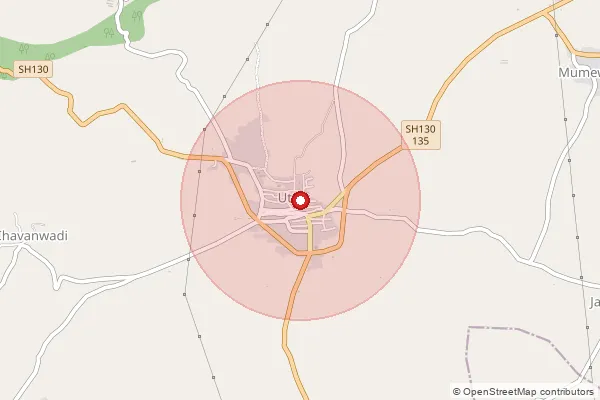 Map showing approximate area covered by Pincode 416220 — Uttur S.O, Kolhapur