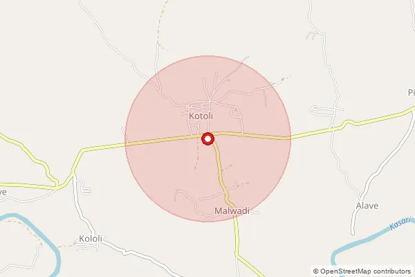 Map showing approximate area covered by Pincode 416230 — Kotoli S.O, Kolhapur