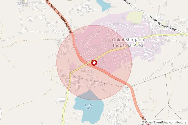 Map showing approximate area covered by Pincode 416234 — Midc Gokul Shirgaon S.O, Kolhapur