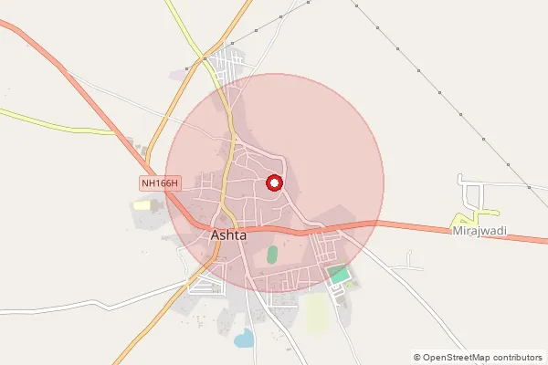 Map showing approximate area covered by Pincode 416301 — Tung B.O, Sangli