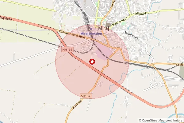 Map showing approximate area covered by Pincode 416302 — Bhadkimbe B.O, Sangli