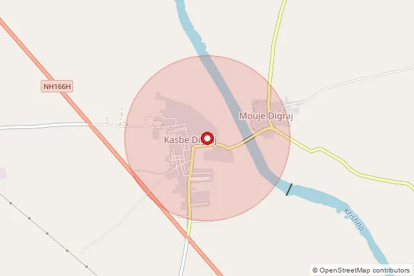 Map showing approximate area covered by Pincode 416305 — Digraj Kasaba Agri School B.O, Sangli