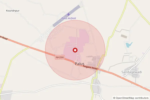 Map showing approximate area covered by Pincode 416309 — Balavadi(Bhalavani) B.O, Sangli